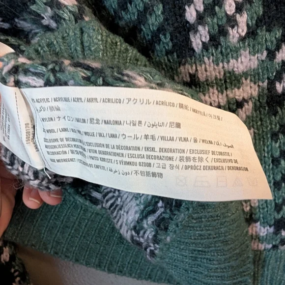 Abercrombie & Fitch Green Plaid Pullover Cropped Sweater Size XS - Picture 4 of 6